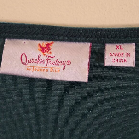 Quacker Factory Emerald Green Velvet Embellished Tunic Top Chunky Stones Size XL - Picture 5 of 6